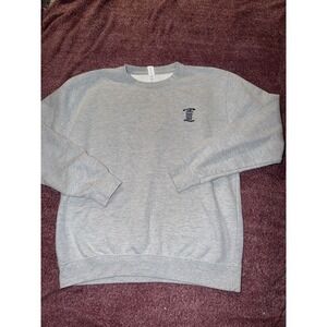 Just Hoods JH030 Men's Gray Fleece Crew Neck Pullover Sweatshirt Size L